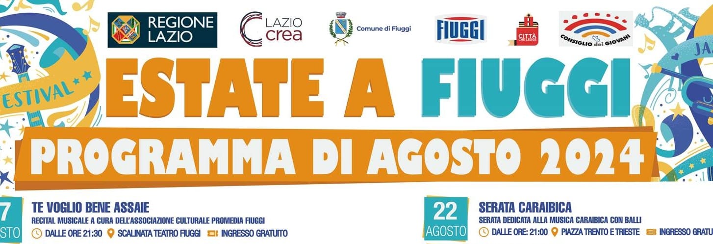 CALENDARIO EVENTI A FIUGGI AGOSTO 2024