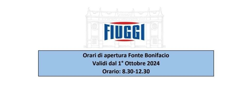 Dal 1 Ottobre 2024 cambiano gli orari di ingresso alla Fonte Bonifacio mentre chiude la Fonte Anticolana